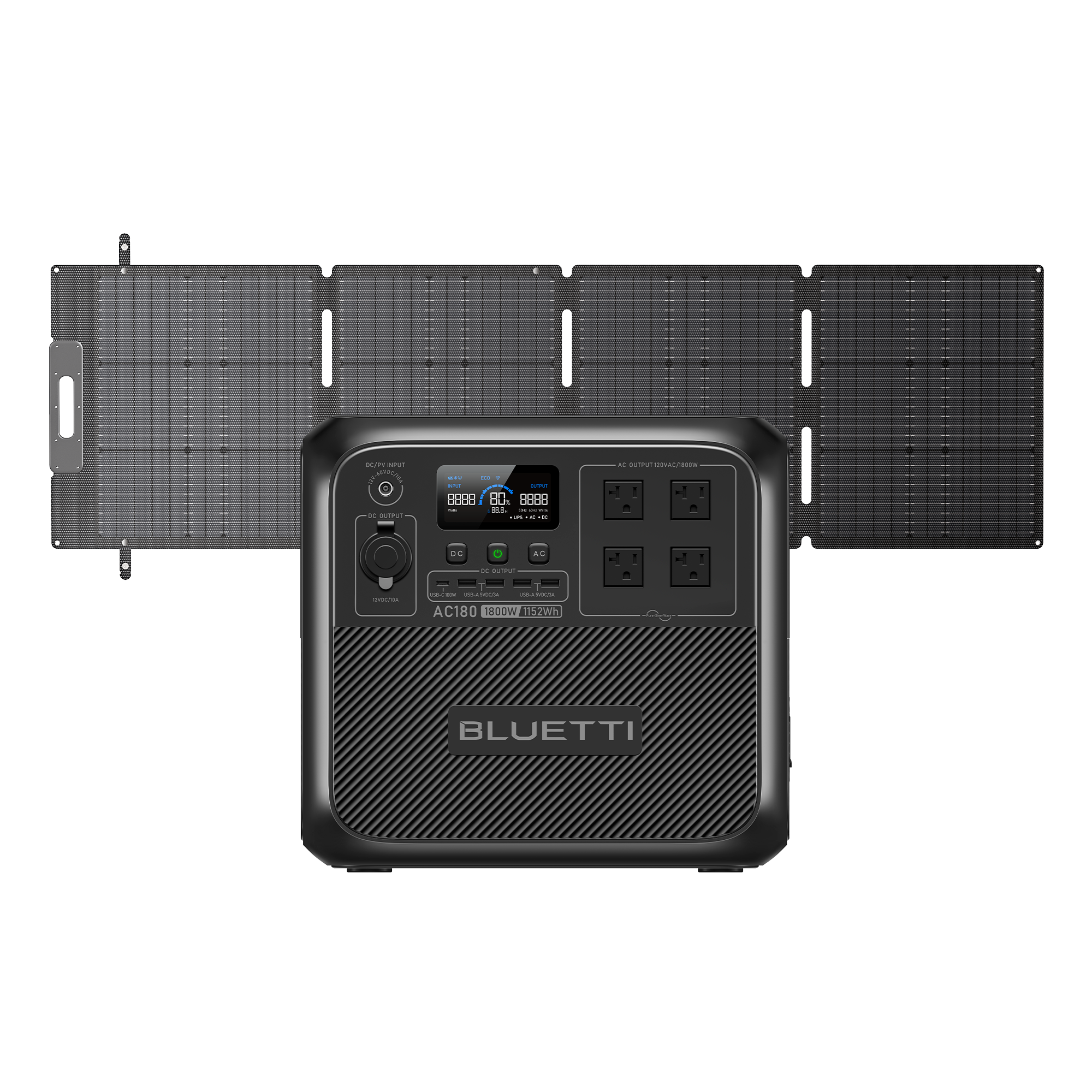 BLUETTI AC180 Solar Generator | 1,800W 1,152Wh