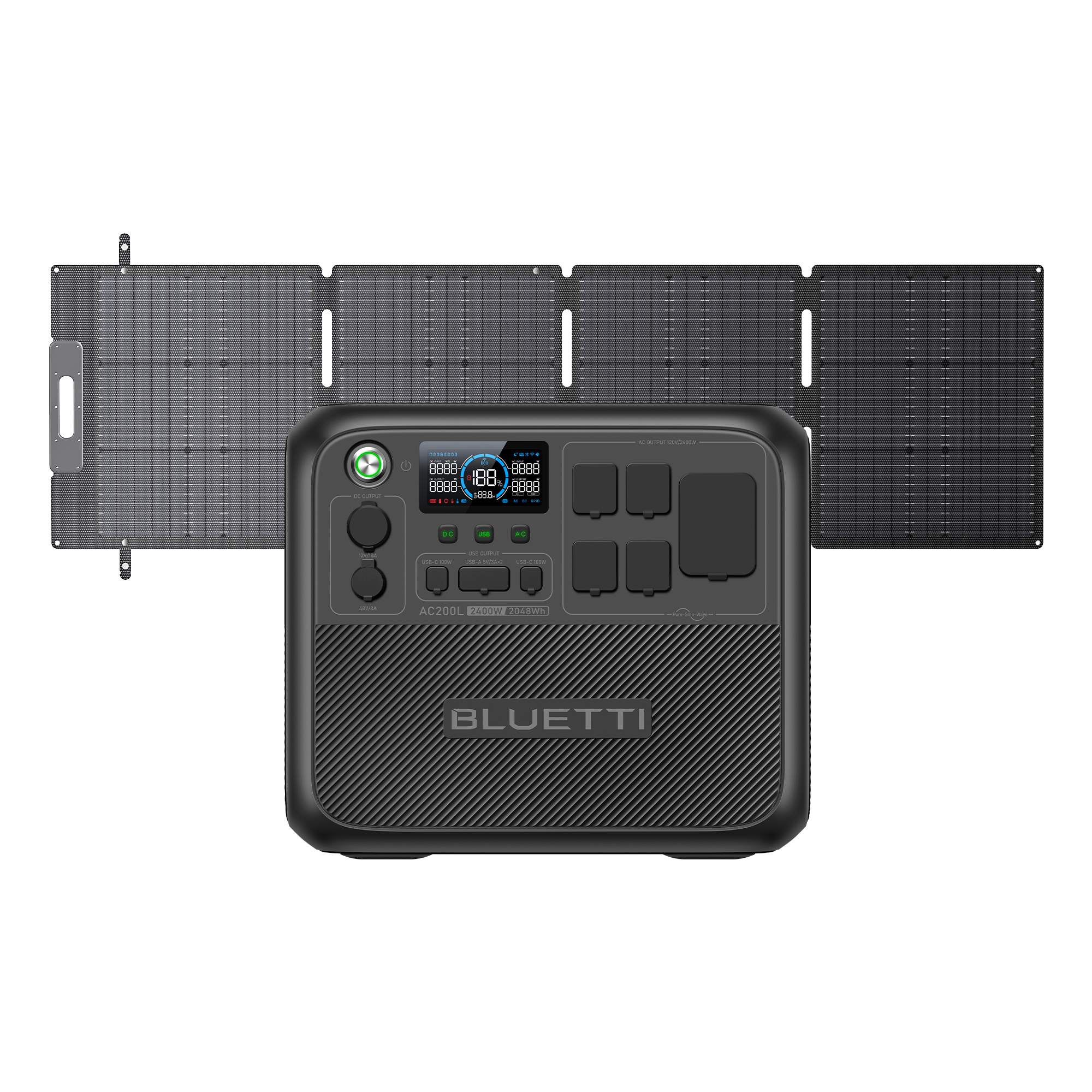 BLUETTI AC200L Solar Generator | 2,400W 2,048Wh