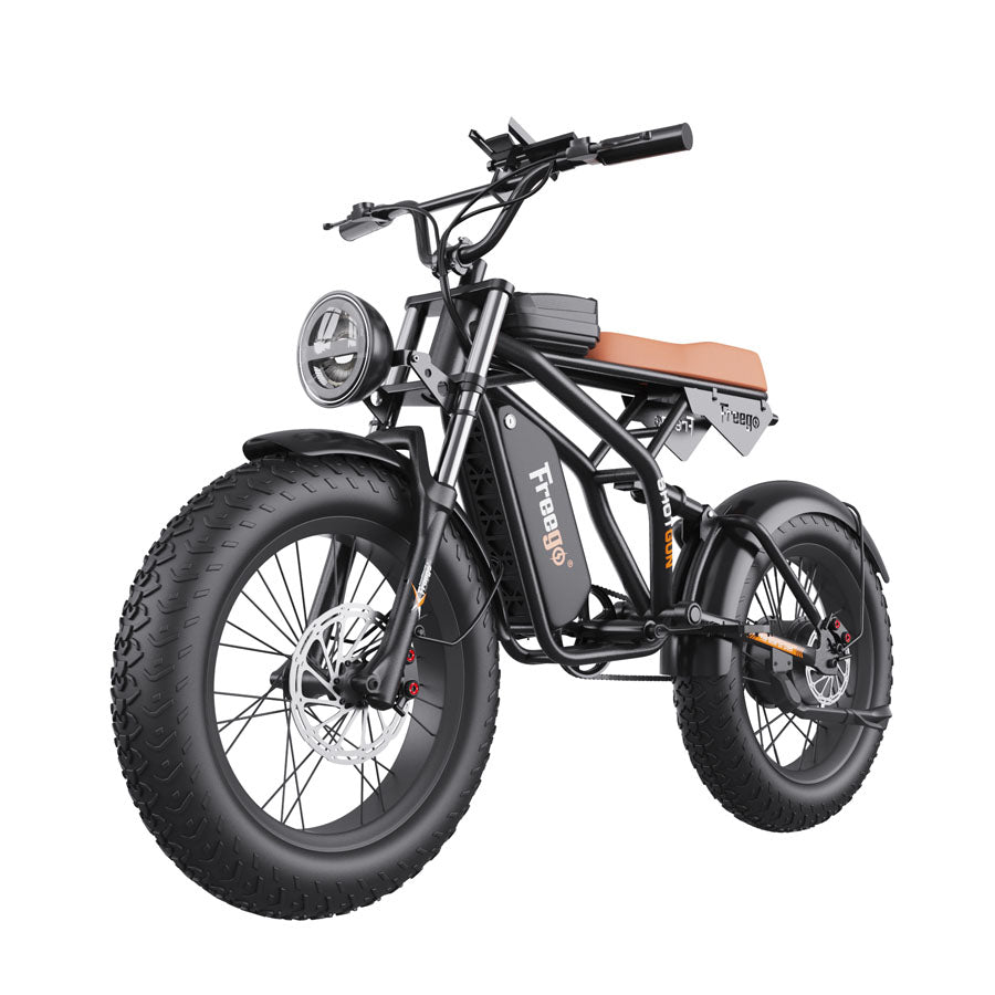 Freego F1 Fat Tires Off Road Black Electric Bike Removable Battery,Max Speed:31miles/h, Range;25mi -31mi /h,F1