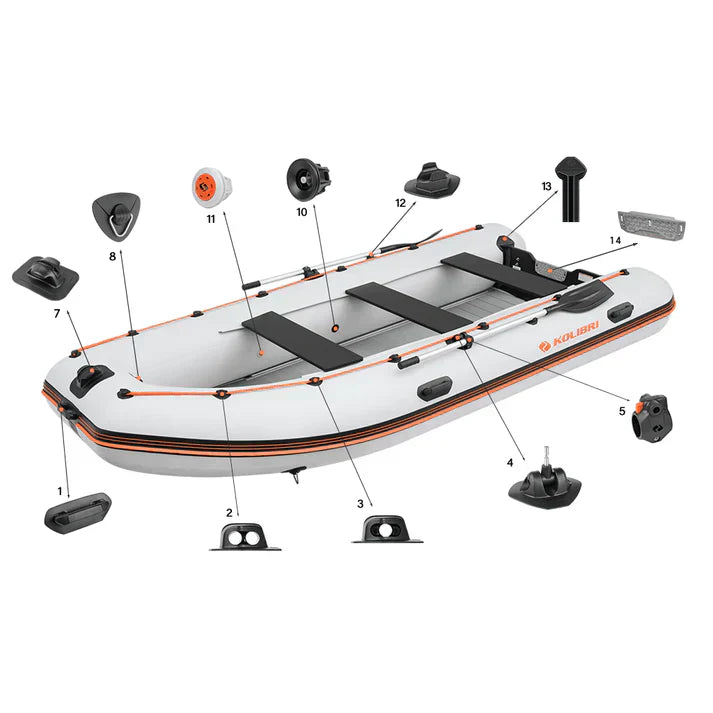 Kolibri Marine 13'4" Inflatable Boat KM-400DSL