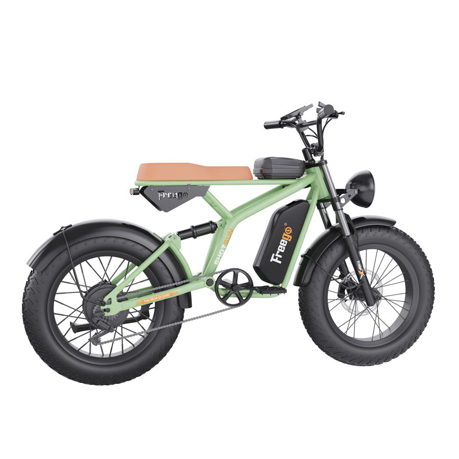 Freego F1 Pro(Camouflage Green) Fat Tires Off Road Electric Bike 7 Speed Gears,speed:34miles/h,Range: 38mi -43mi,F1 Pro-Green.