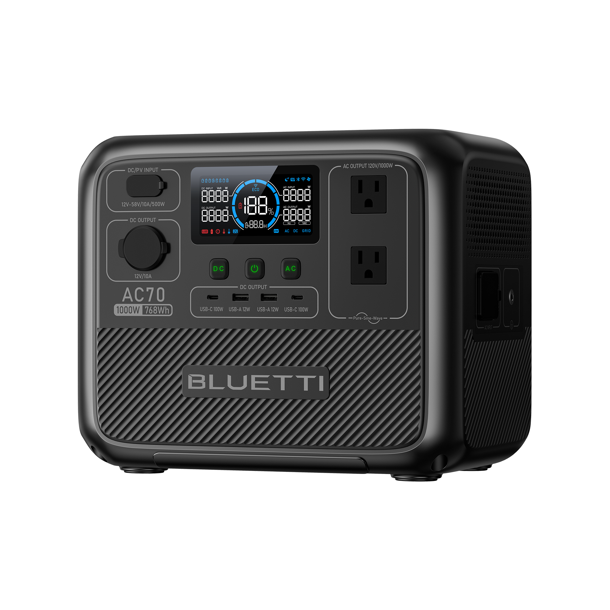 AC70+SP100L Solar Generator | 1000W, 768Wh