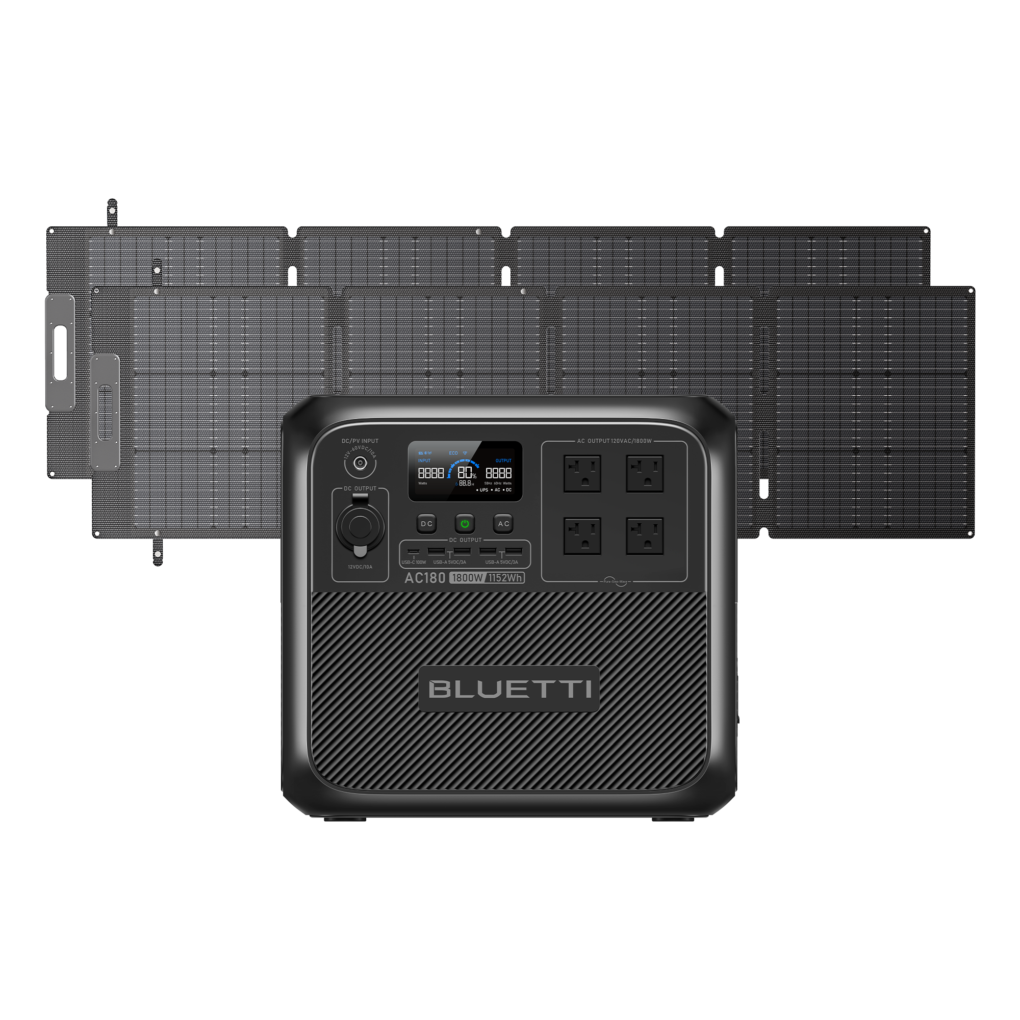 BLUETTI AC180 Solar Generator | 1,800W 1,152Wh