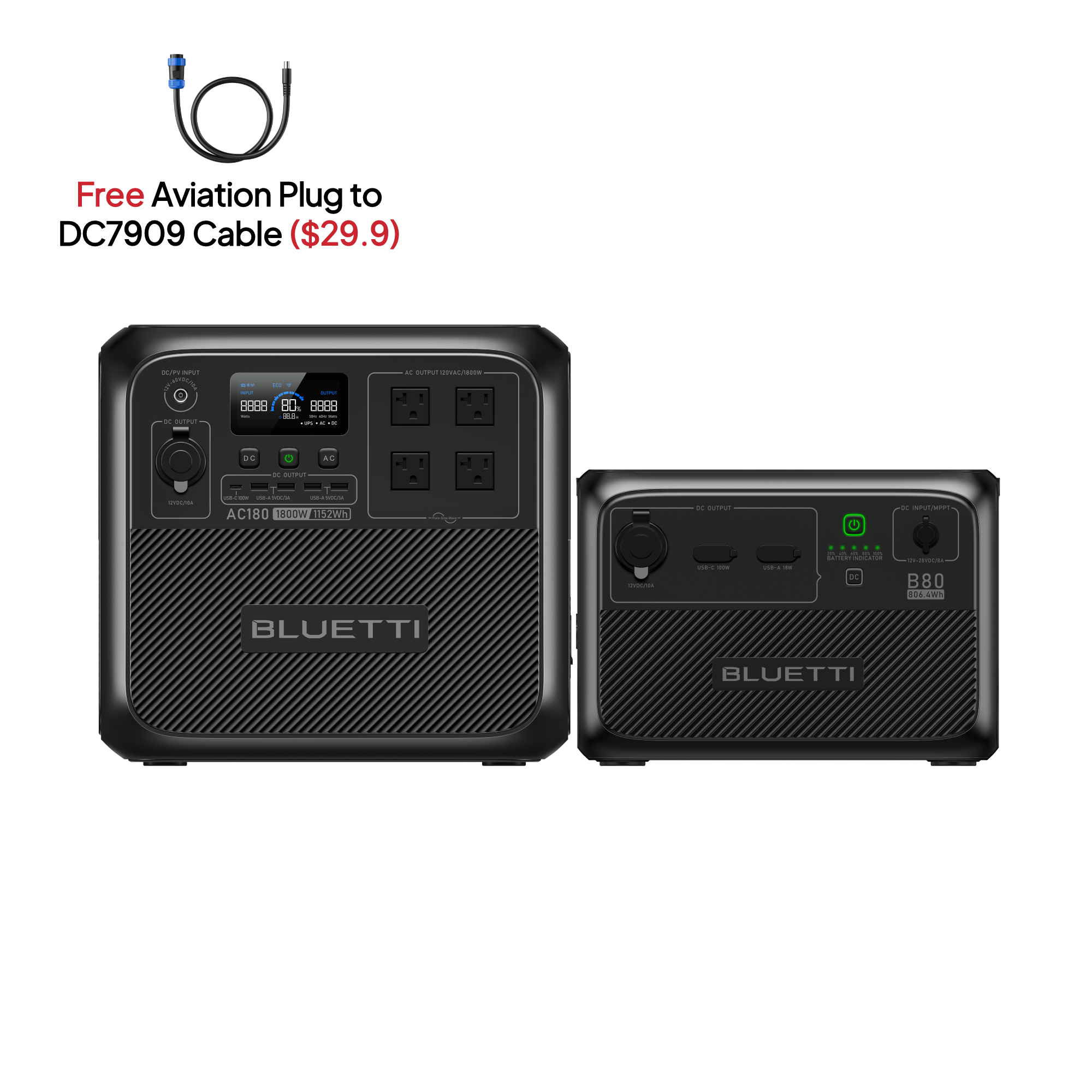 BLUETTI AC180 Solar Generator | 1,800W 1,152Wh