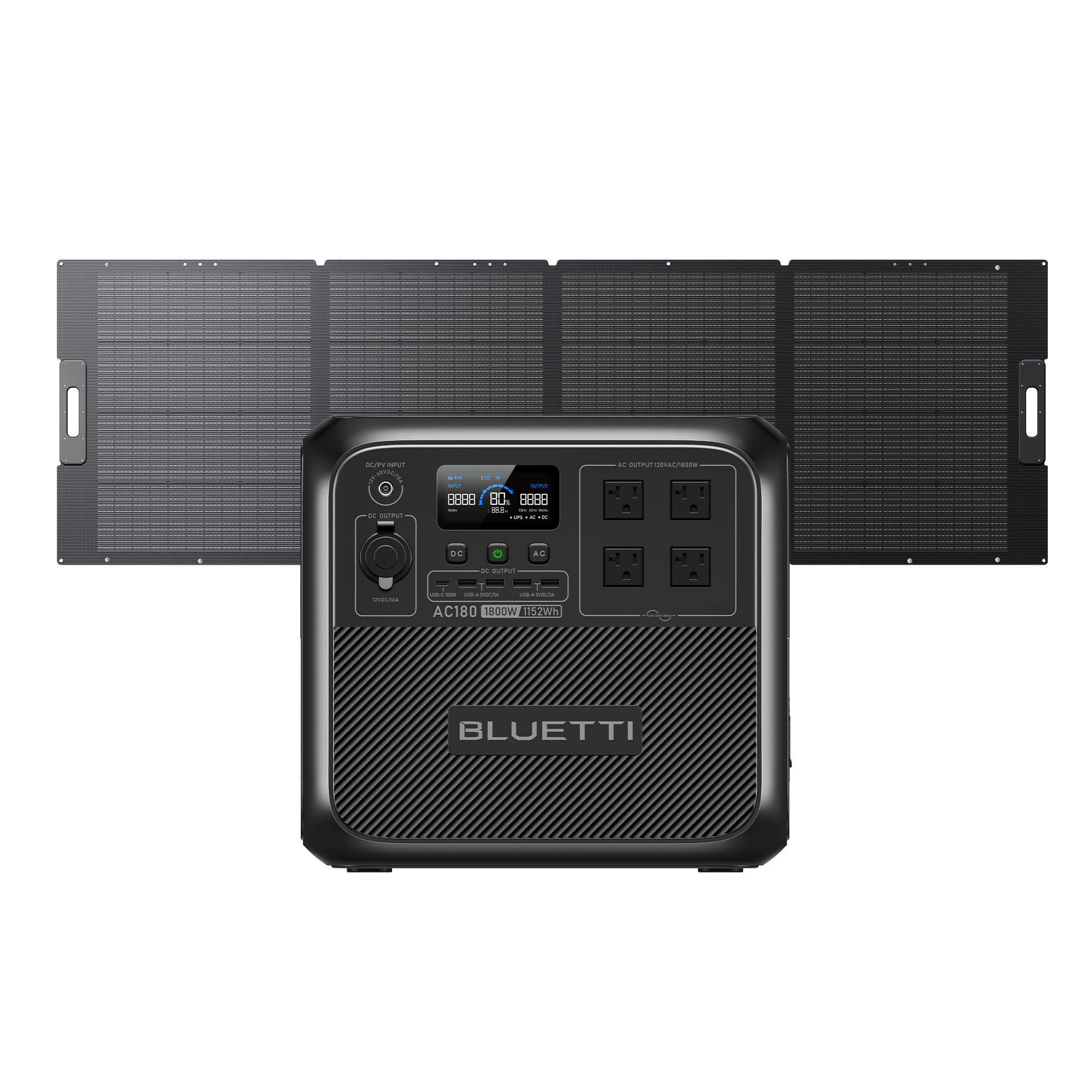 BLUETTI AC180 Solar Generator | 1,800W 1,152Wh