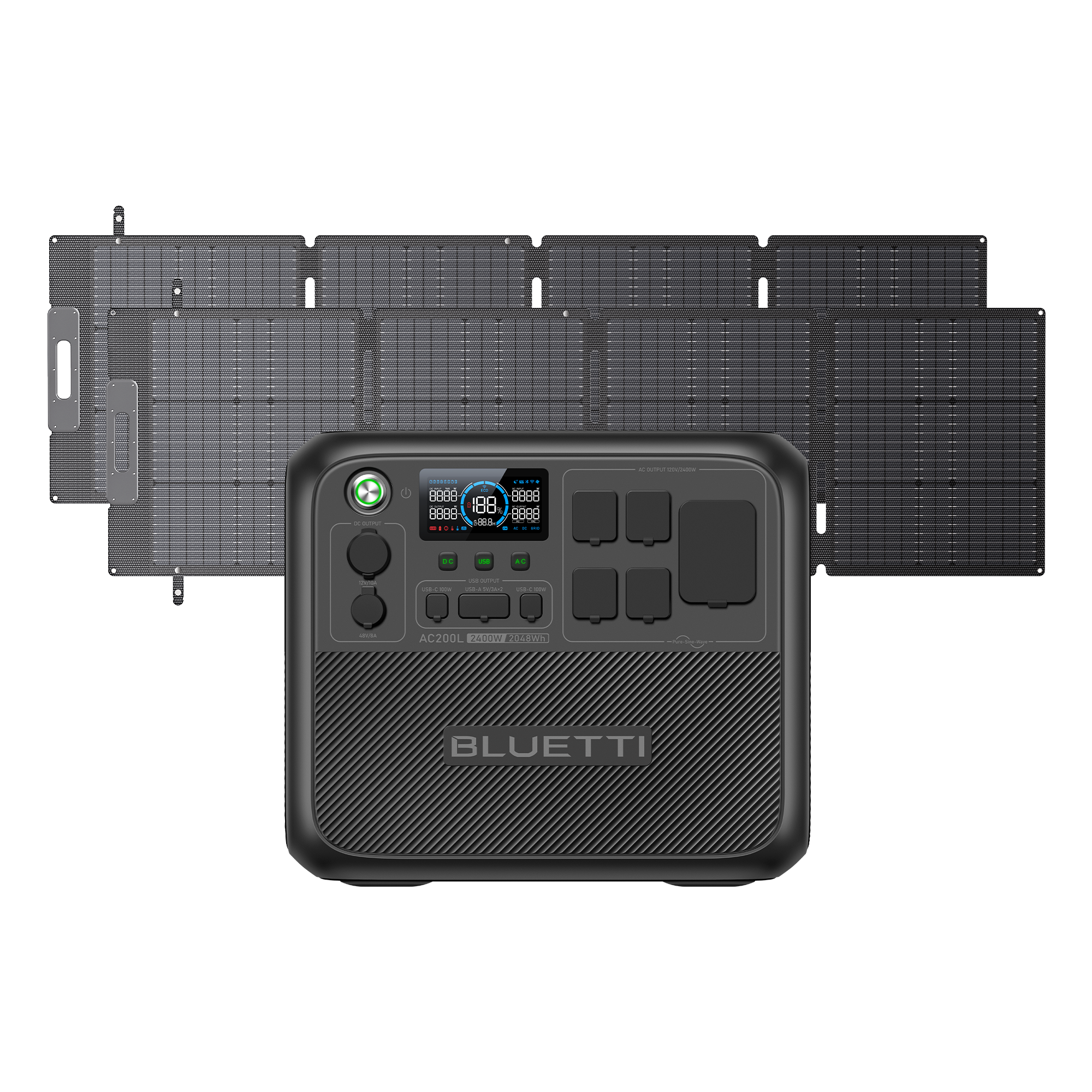 BLUETTI AC200L Solar Generator | 2,400W 2,048Wh