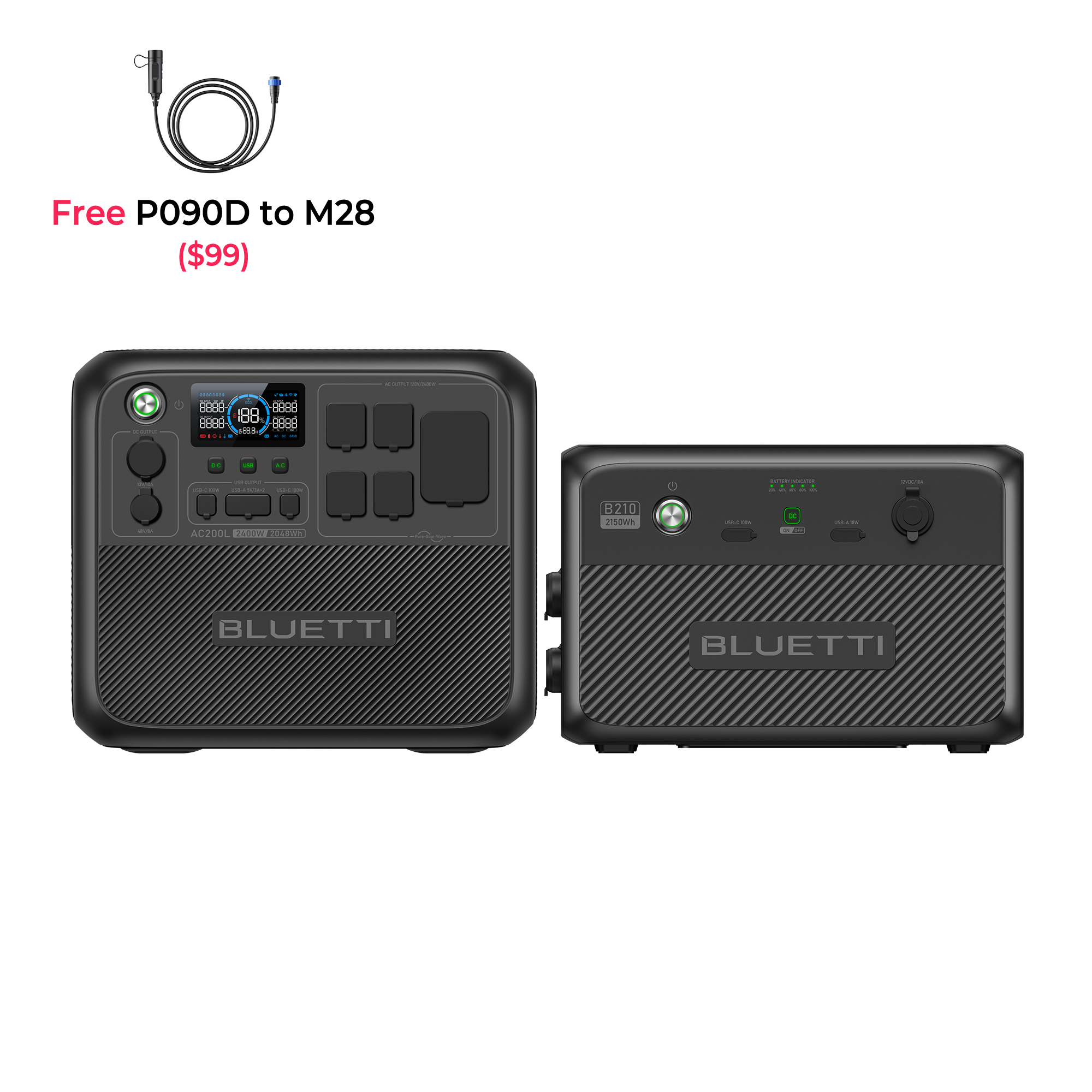 BLUETTI AC200L Solar Generator | 2,400W 2,048Wh