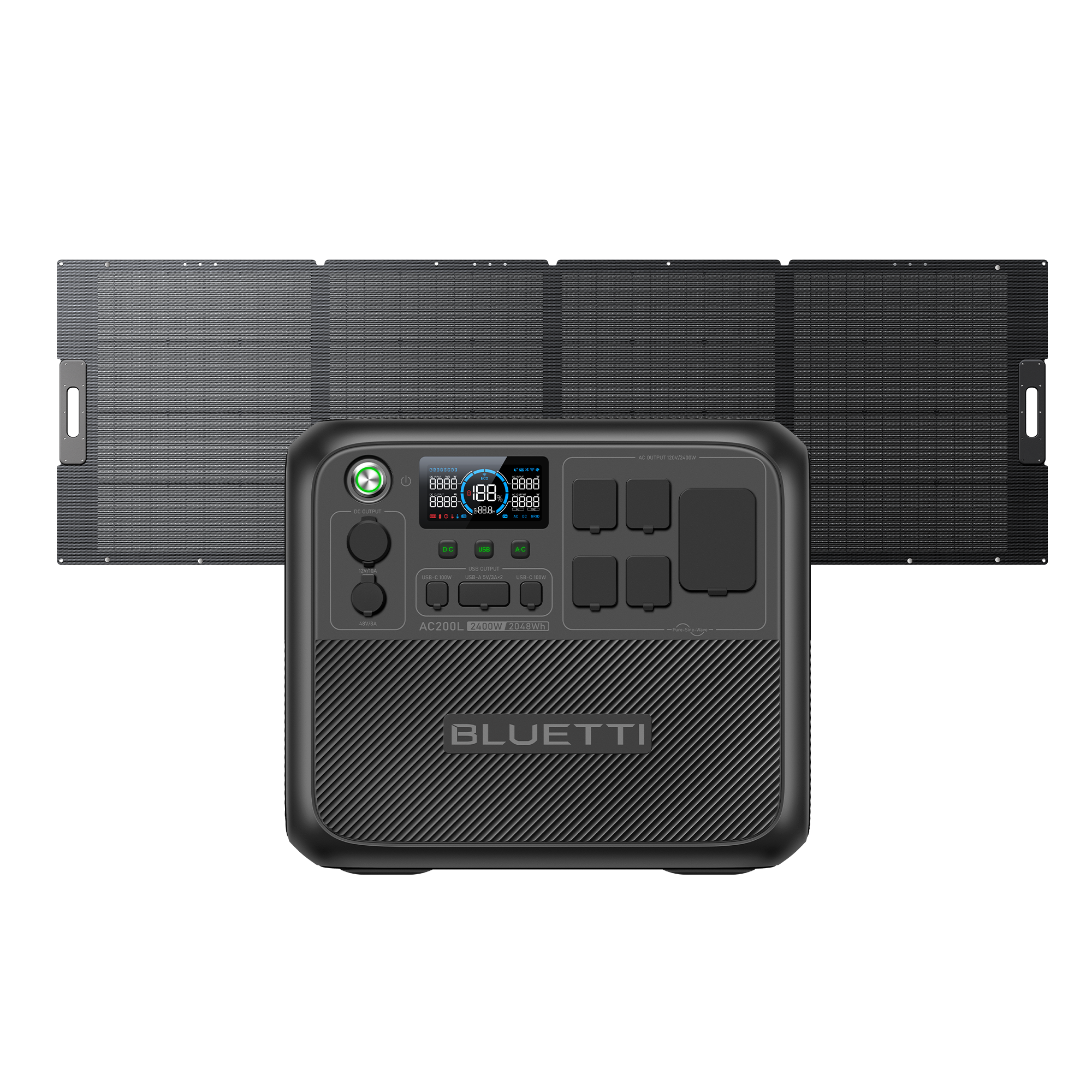 BLUETTI AC200L Solar Generator | 2,400W 2,048Wh