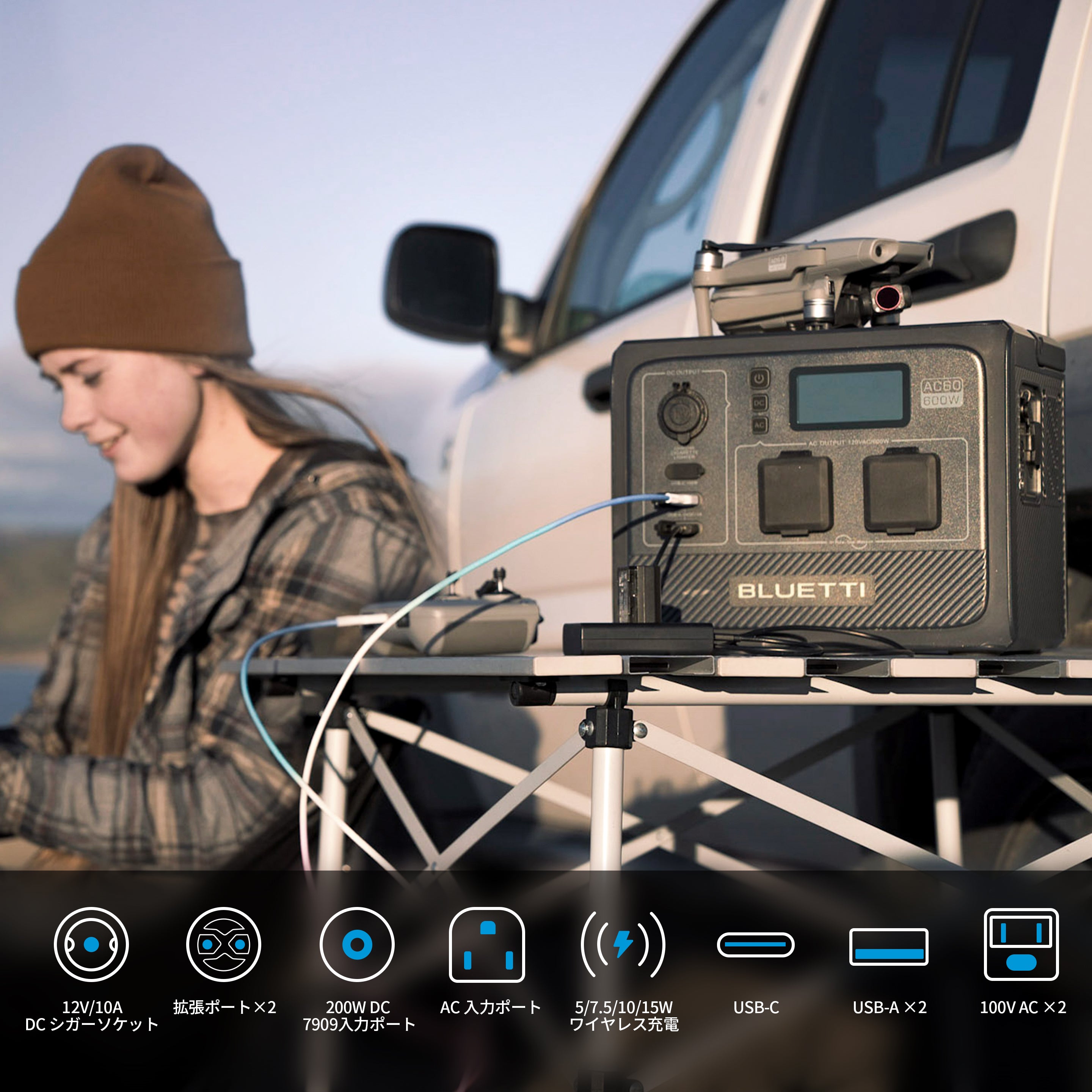 BLUETTI AC60+SP100L Solar Generator | 600W 403Wh