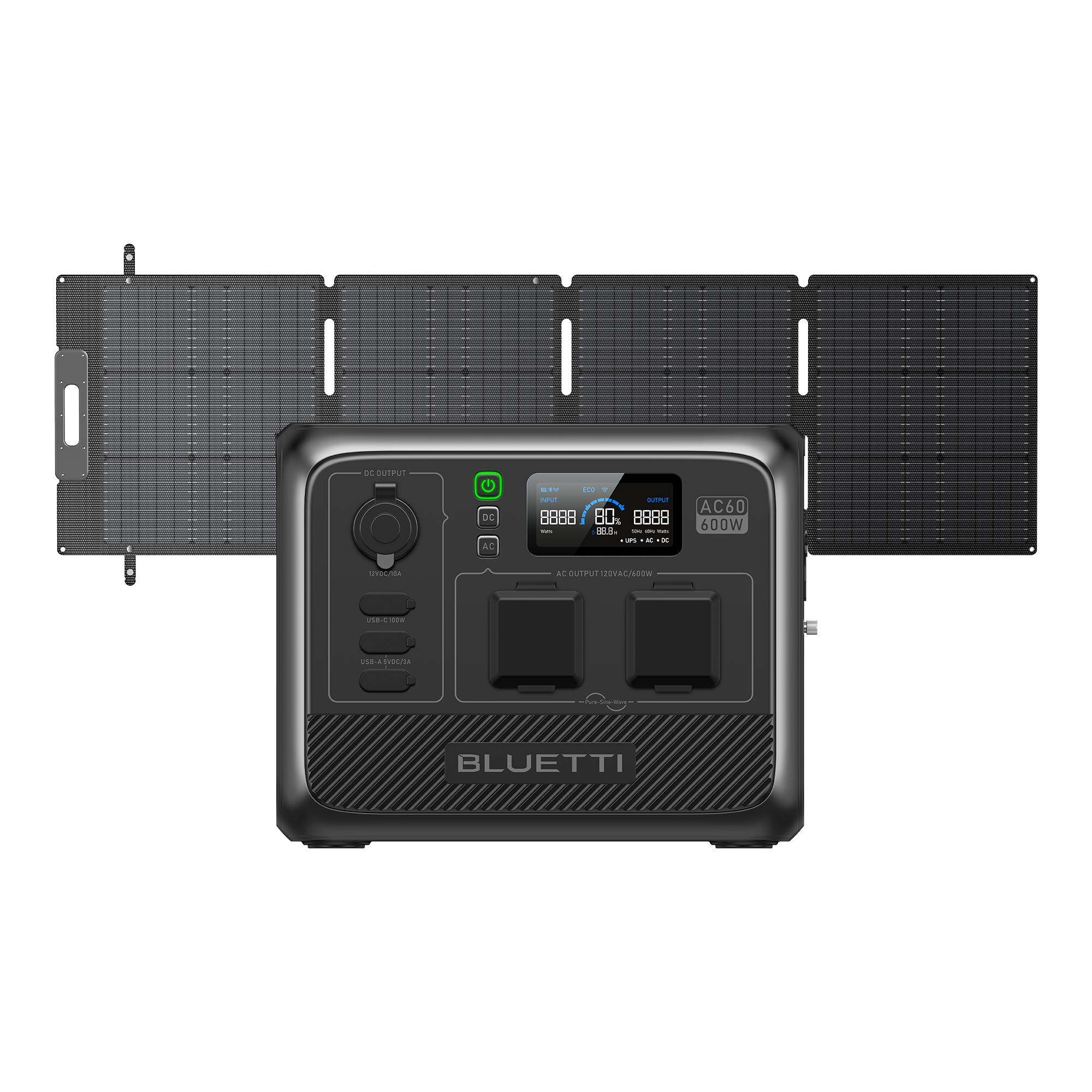 BLUETTI AC60+SP100L Solar Generator | 600W 403Wh