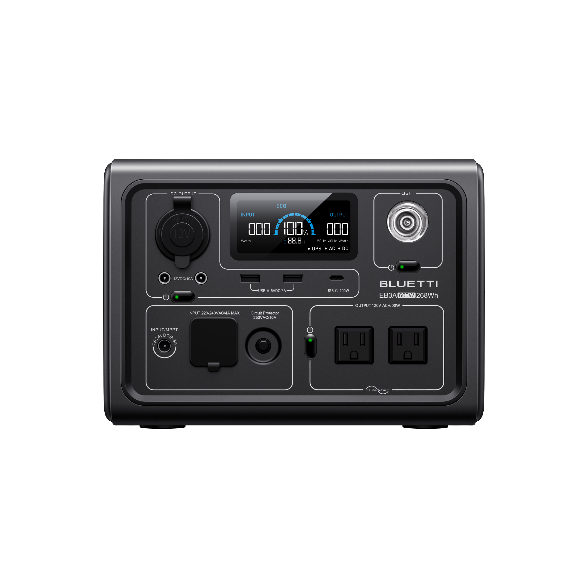 EB3A+SP100L Solar Generator | 600W,268Wh