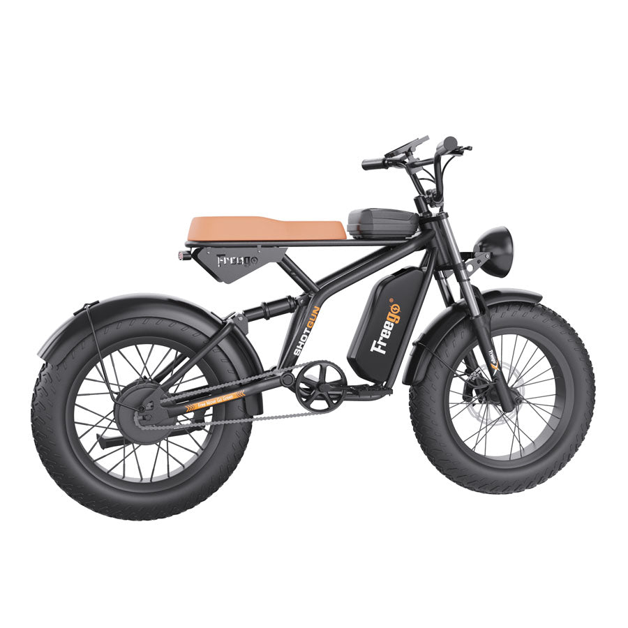 Freego F1 Fat Tires Off Road Black Electric Bike Removable Battery,Max Speed:31miles/h, Range;25mi -31mi /h,F1