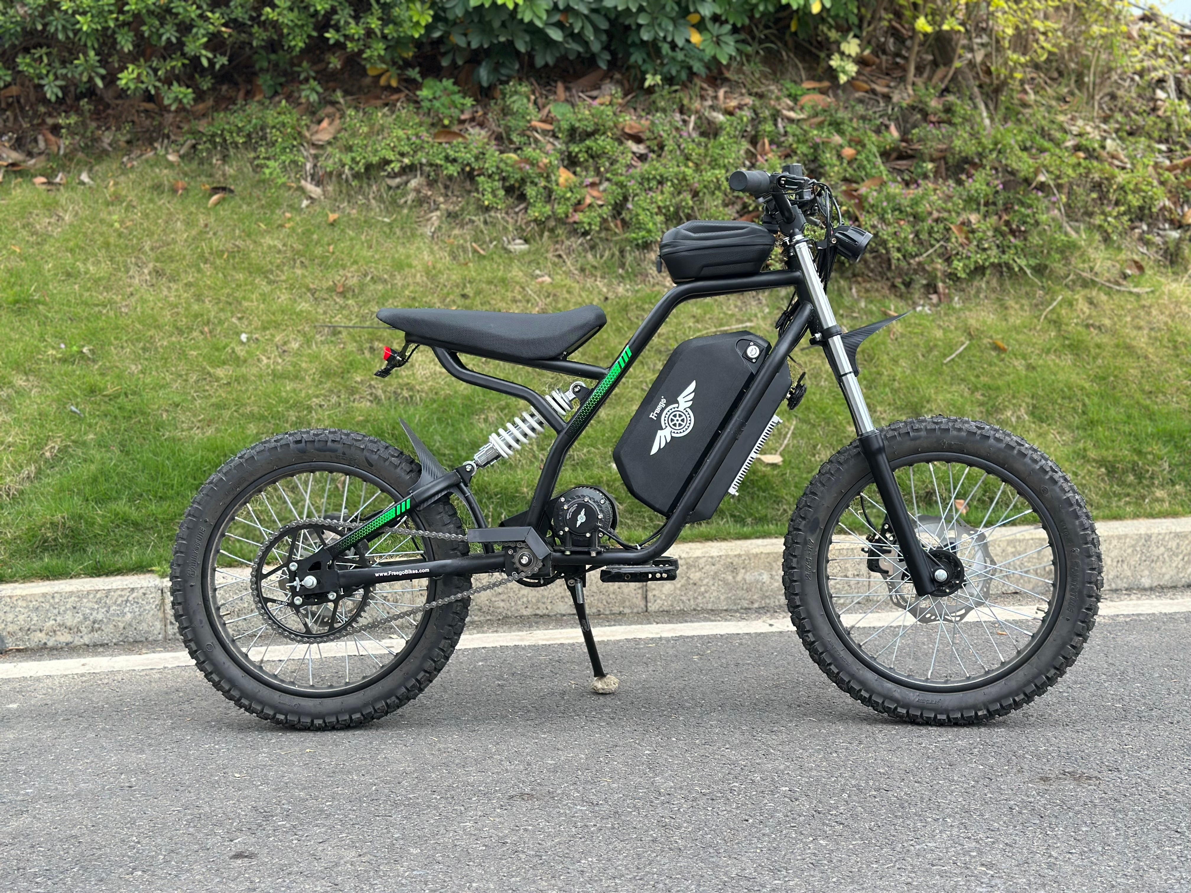 Freego Nova 3 Mid-Drive All-Terrain Dirt eBike. Max speed:40mph (64km/h) Range:50 miles