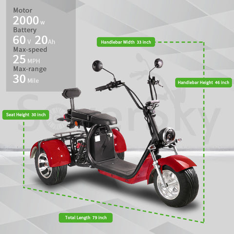 SoverSky T7.1 Electric Golf Cart Trike