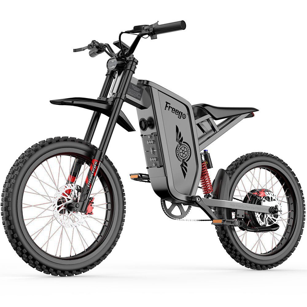 Freego X2 Pro All-Terrain Dirt eBike,Range (km): 37–56 miles,Speed: 50 mph.