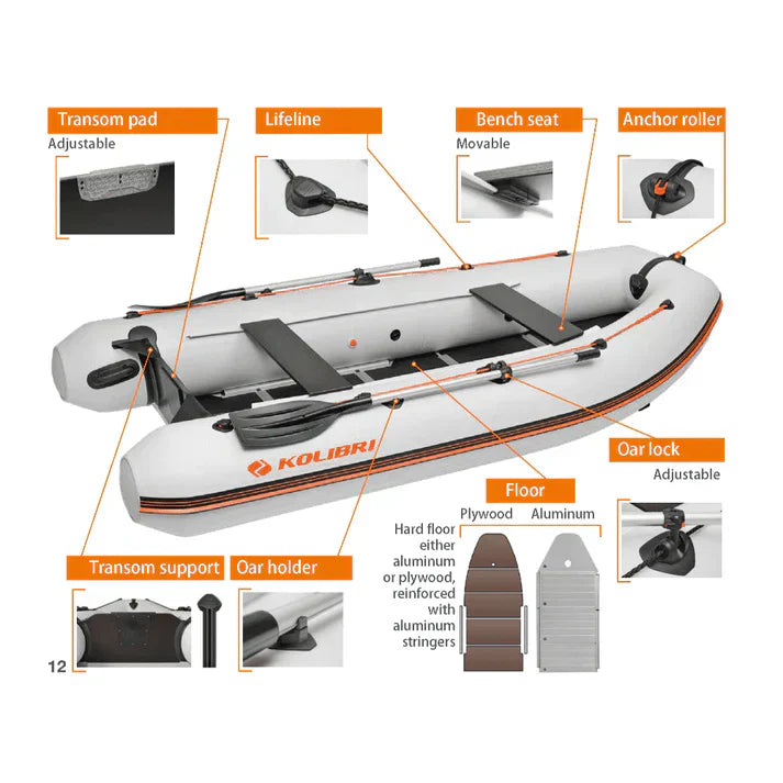 Kolibri Marine 13'4" Inflatable Boat KM-400DSL