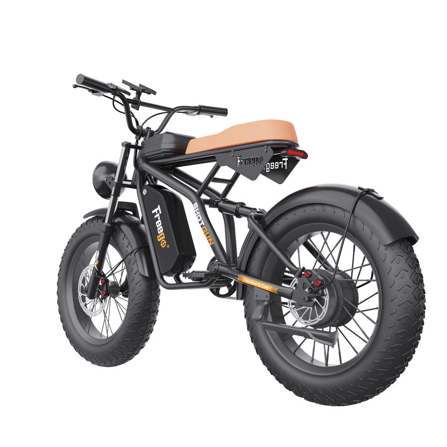 Freego F1 Fat Tires Off Road Black Electric Bike Removable Battery,Max Speed:31miles/h, Range;25mi -31mi /h,F1