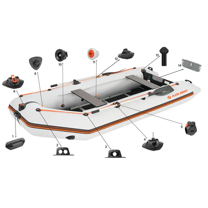 Kolibri Marine 11'10" Inflatable Boat KM-360D