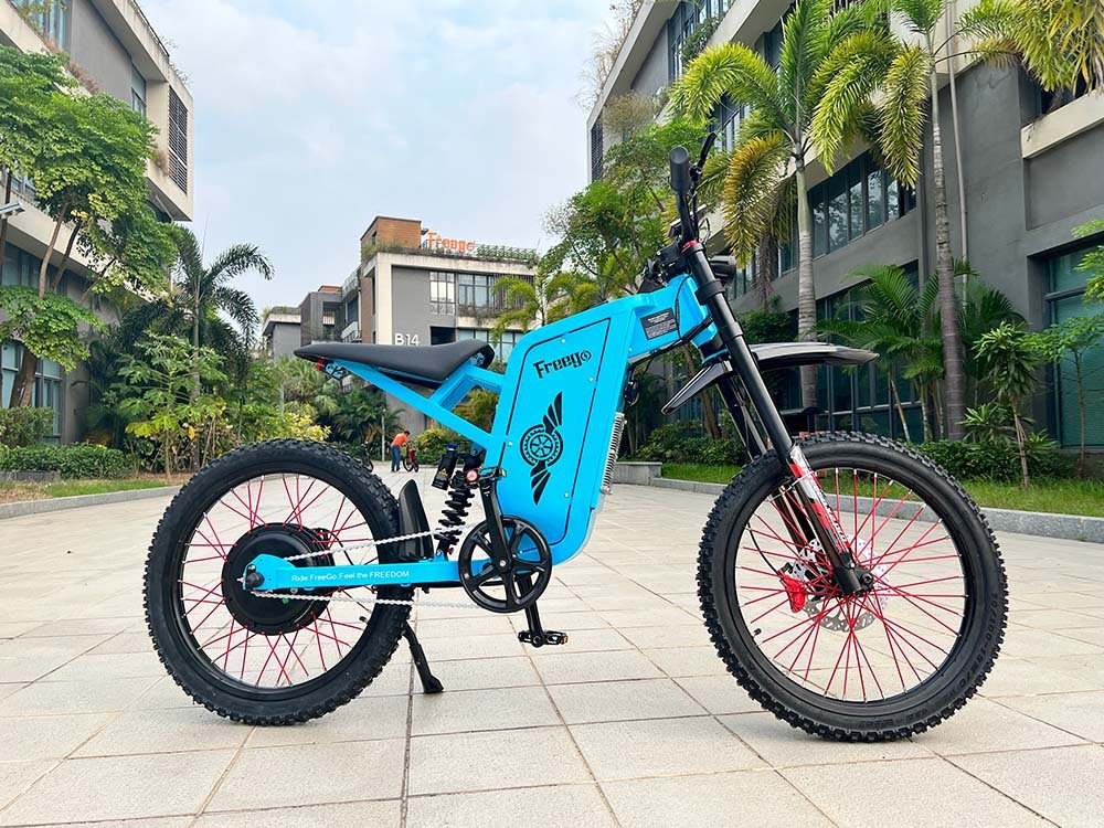 Freego X2 Pro All-Terrain Dirt eBike,Range (km): 37–56 miles,Speed: 50 mph.